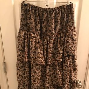 Angee flower print strapless dress